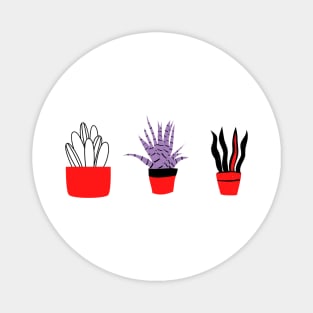 red black purple plant line art Magnet